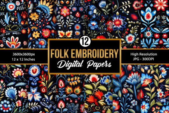 Folk Embroidery Patterns for Holiday Crafts