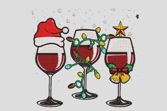 Merry Christmas Happy Wine Embroidery Review